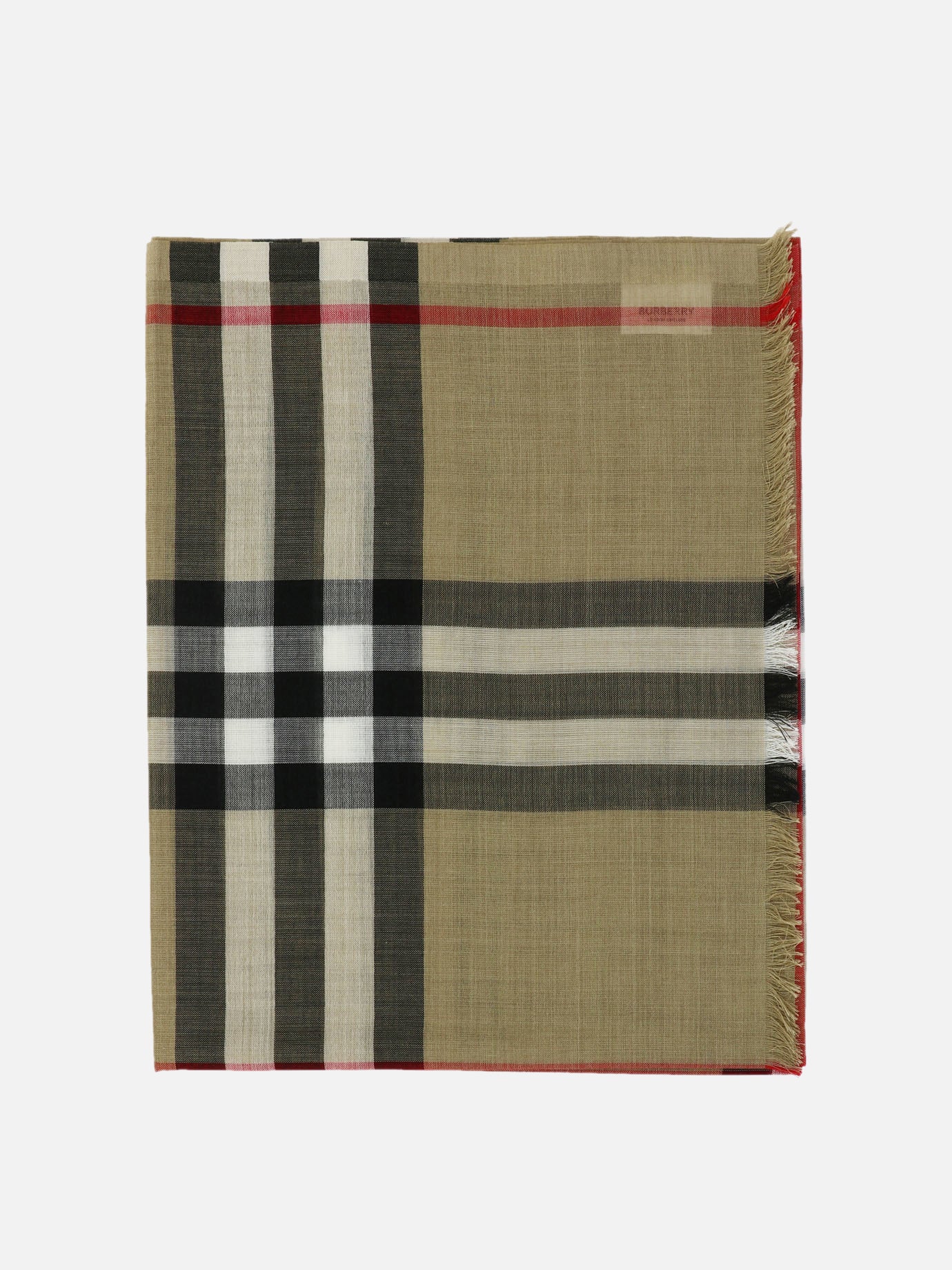 Burberry Wool and silk check scarf Beige