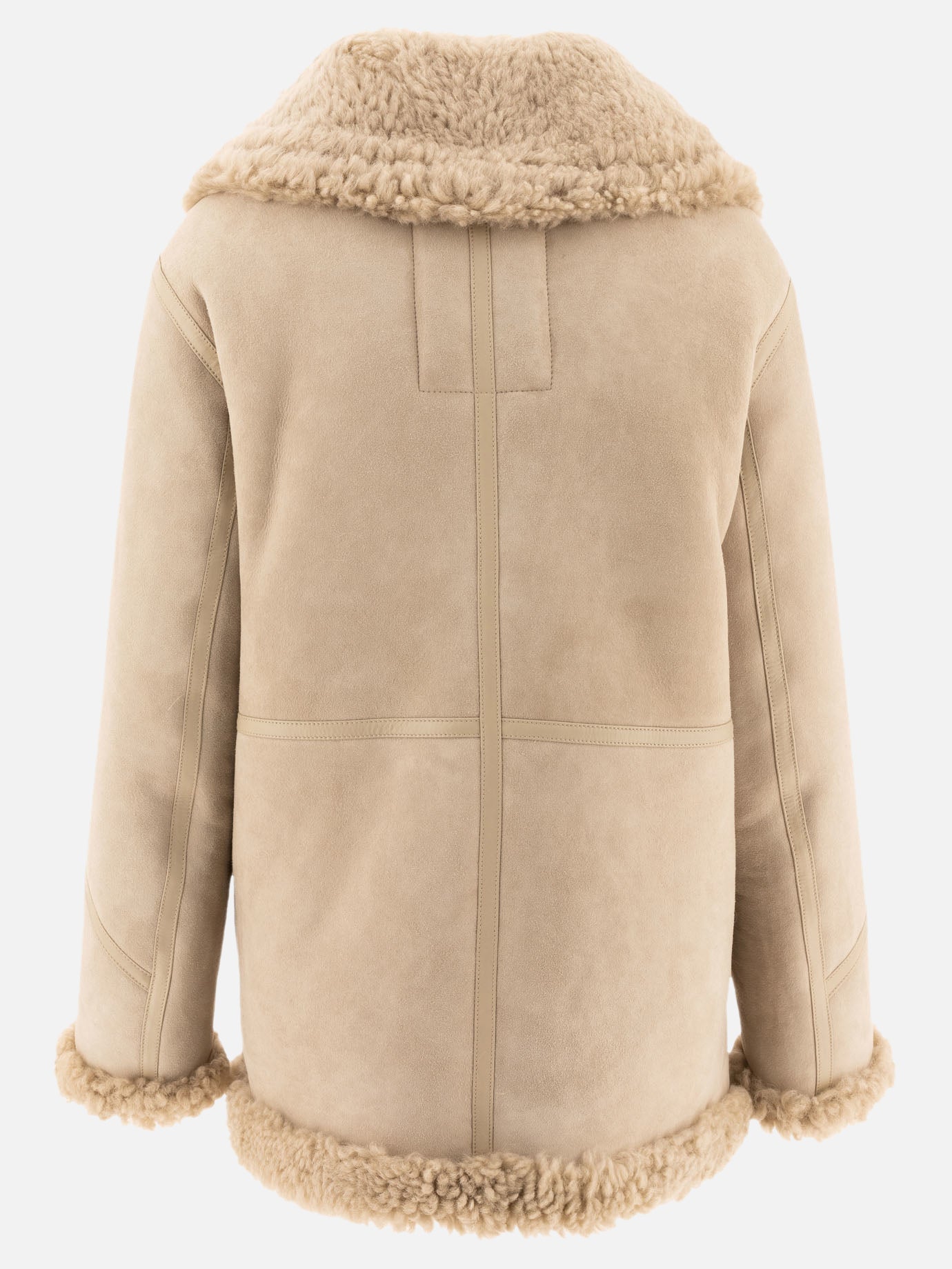 Shearling jackets Solid colour  Beige - Burberry Women | PDP | VIETTI Online Store | Zoom-Modal_2
