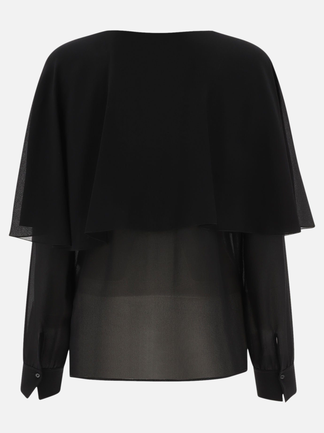 Blusa con mantella in georgette di seta