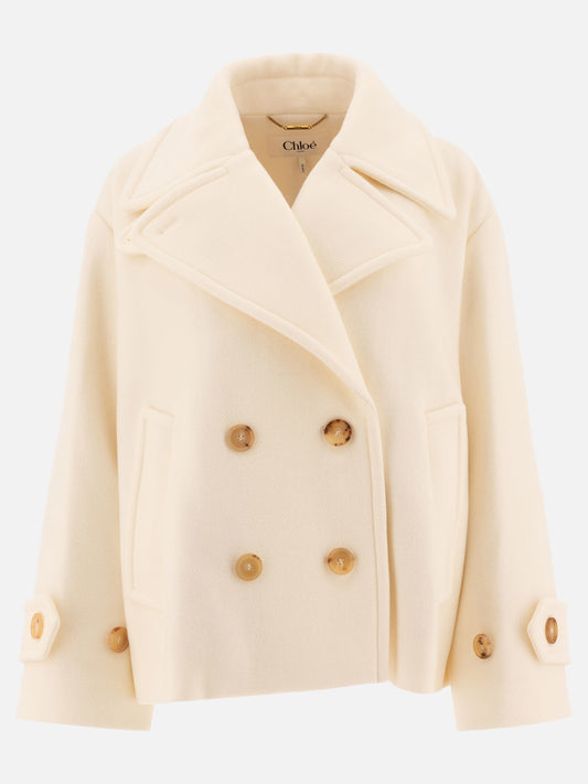 Short coats Solid colour  White - Chloé Women | PLP | VIETTI Online Store 
