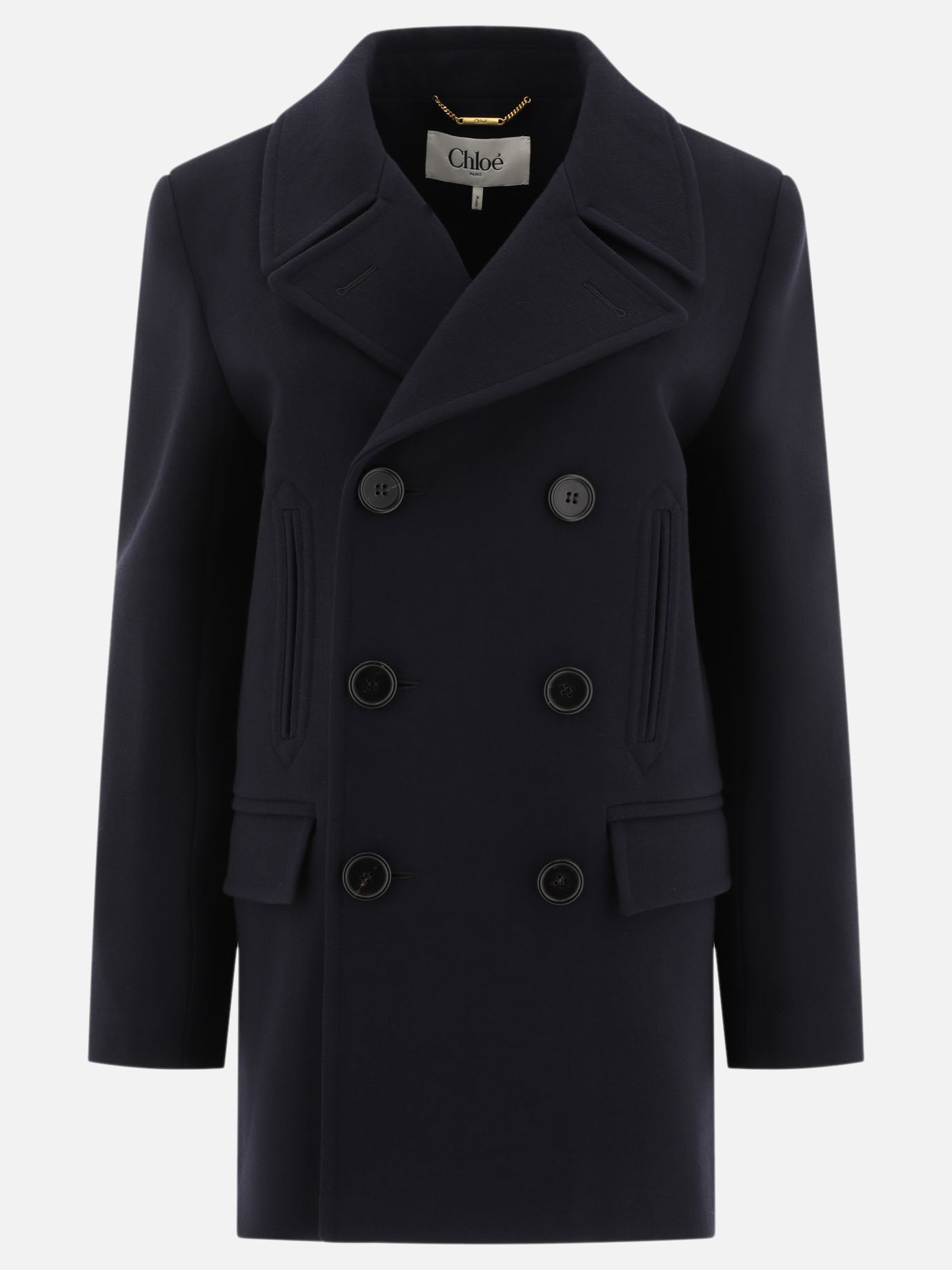 Short coats Solid colour  Blue - Chloé Women | PDP | VIETTI Online Store | thumbnail