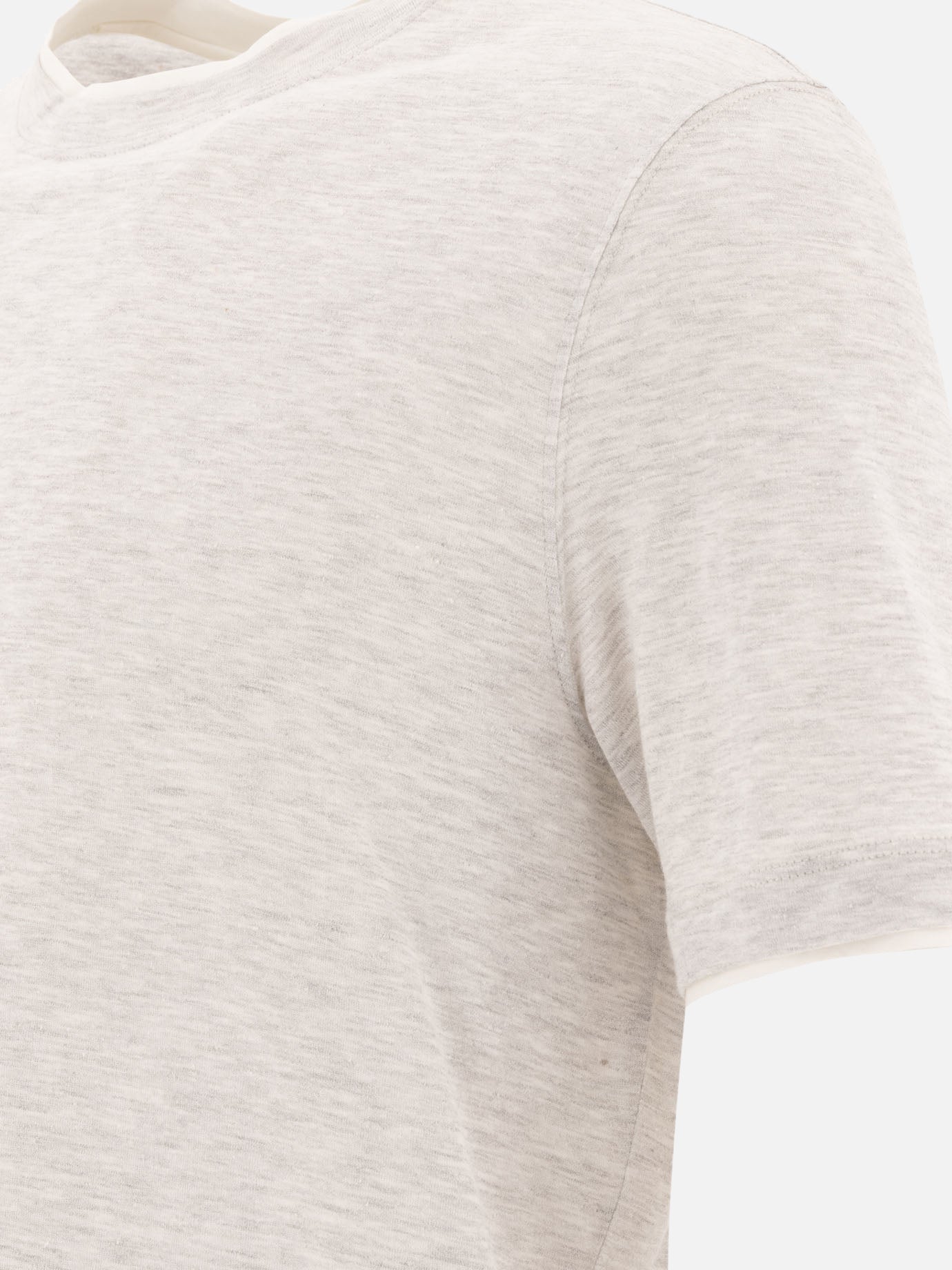 T-shirt girocollo Solid colour  Grigio - Brunello Cucinelli Donna | PDP | VIETTI Online Store | Zoom-Modal_4
