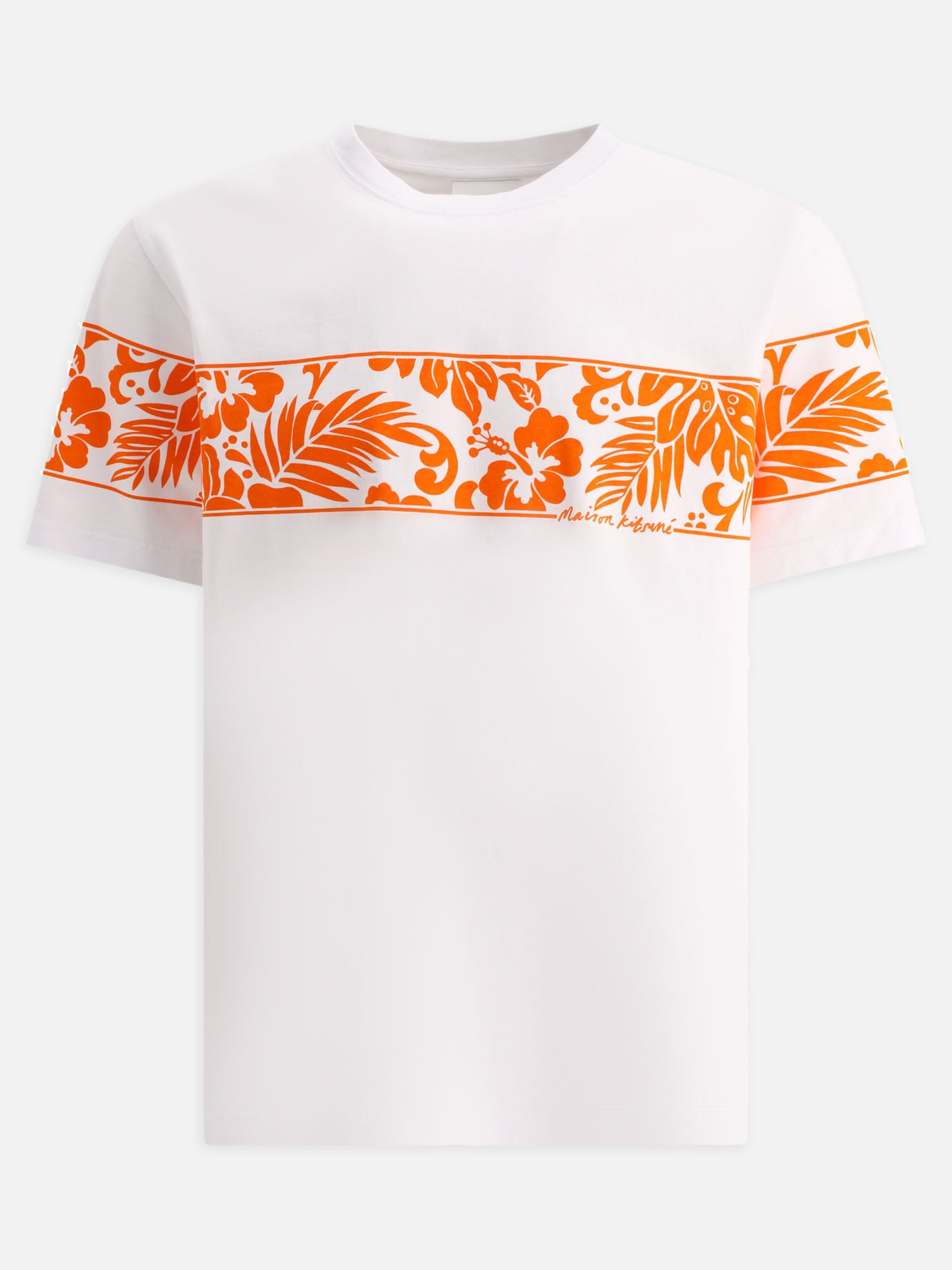 T-shirt girocollo Floral  Bianco - Maison Kitsuné Uomo | PDP | VIETTI Online Store | Zoom-Modal
