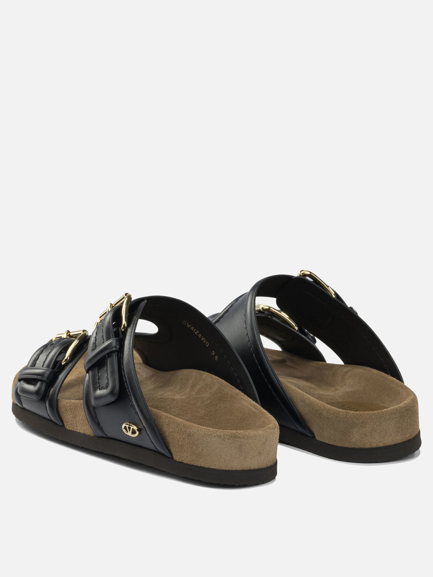 Sandali bassi 100% calf leather - 100% rubber  Nero - Valentino Garavani Donna | PDP | VIETTI Online Store | thumbnail_4