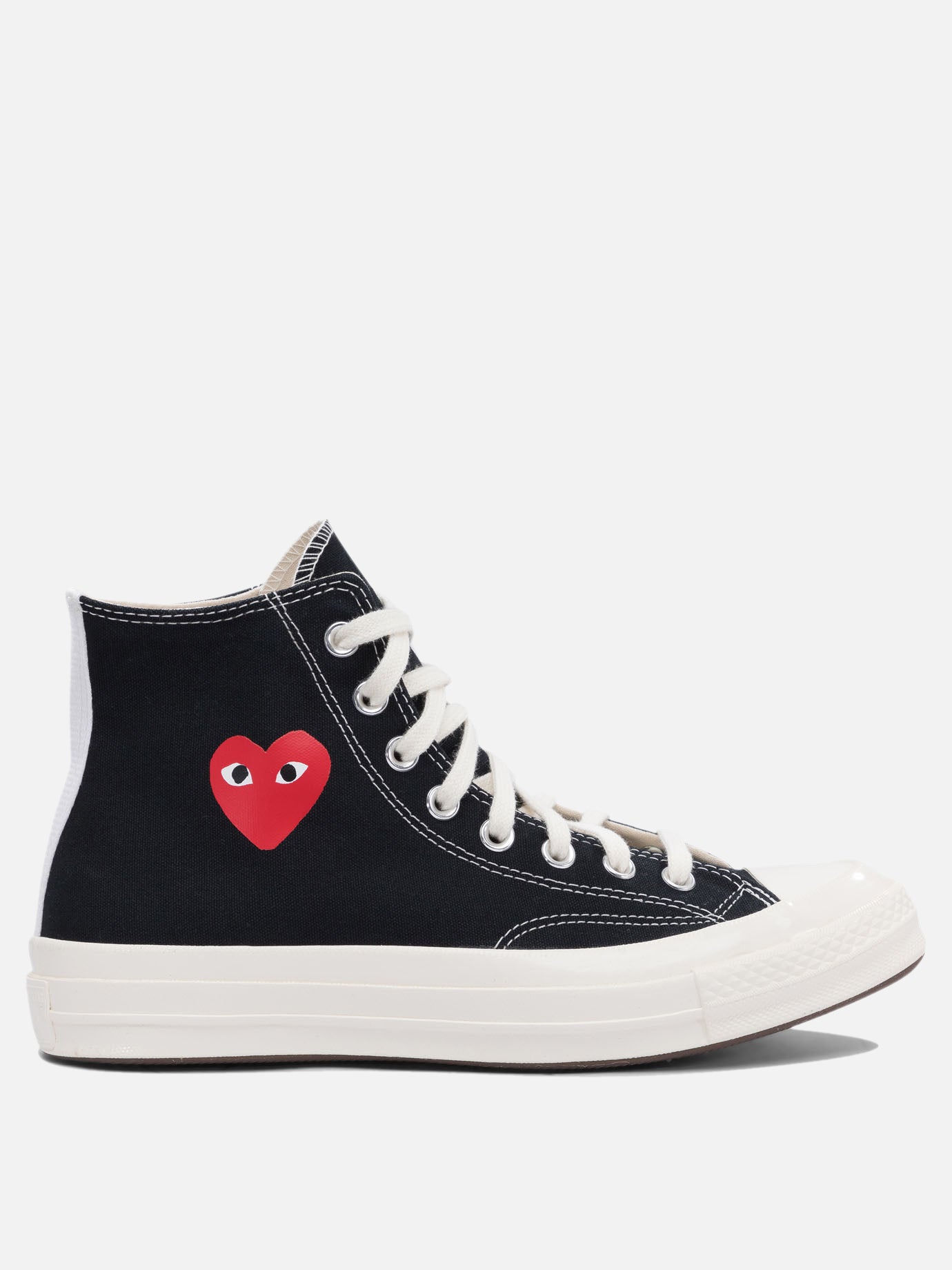 High top sneakers 100% cotton - 100% rubber  Black - Comme Des Garçons Play Men | PDP | VIETTI Online Store | Zoom-Modal
