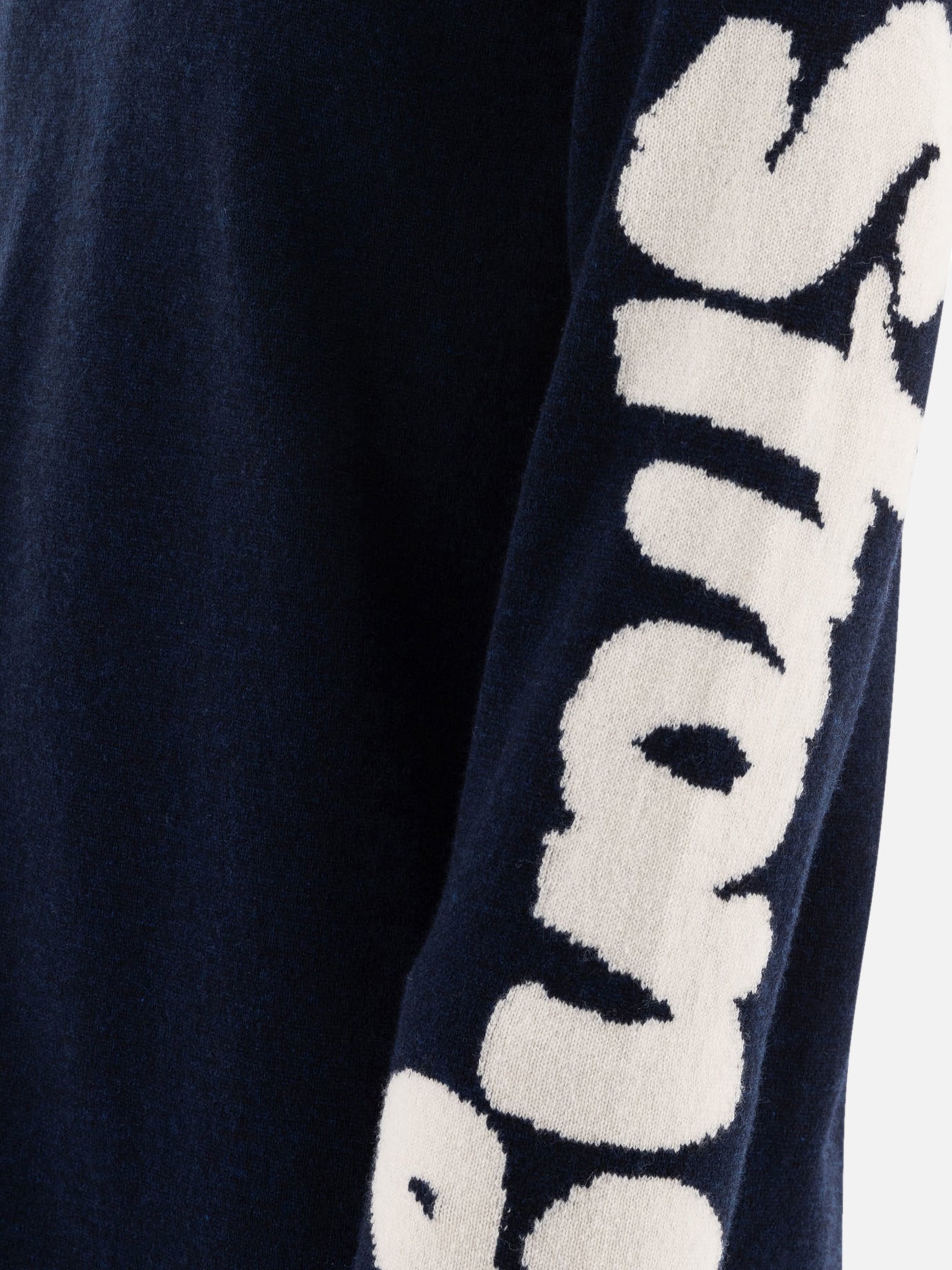 Comme Des Garçons Shirt Jacquard crewneck sweater Blue