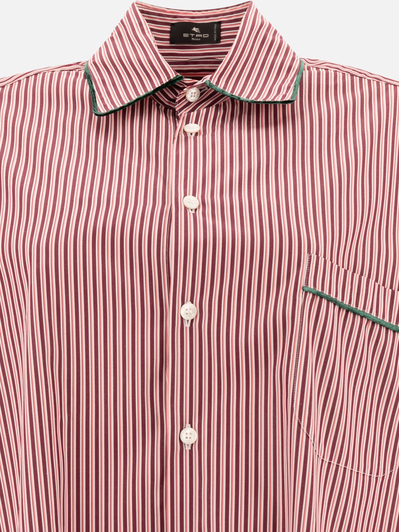 Etro Striped poplin shirt Bordeaux