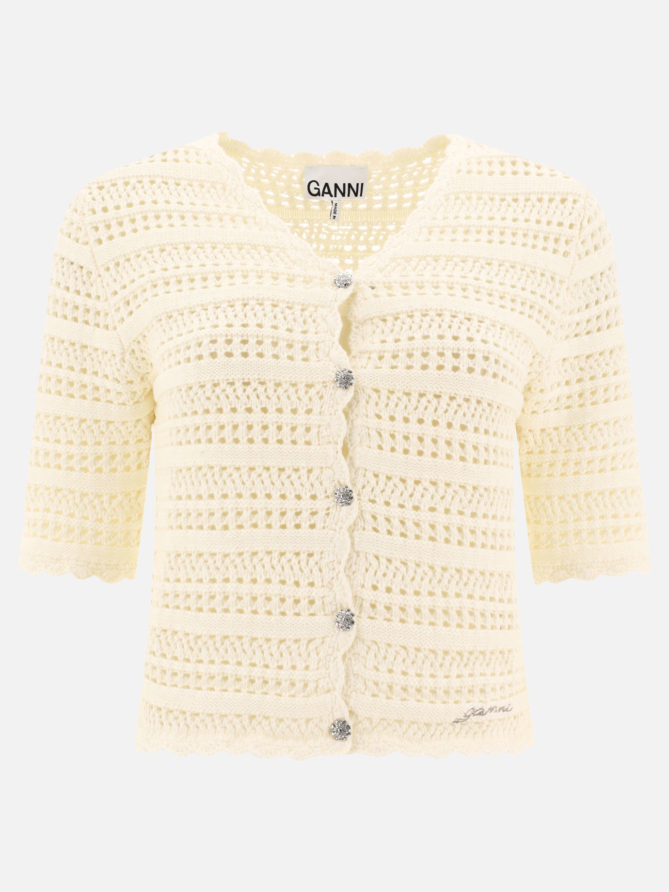 Pointelle cardigan