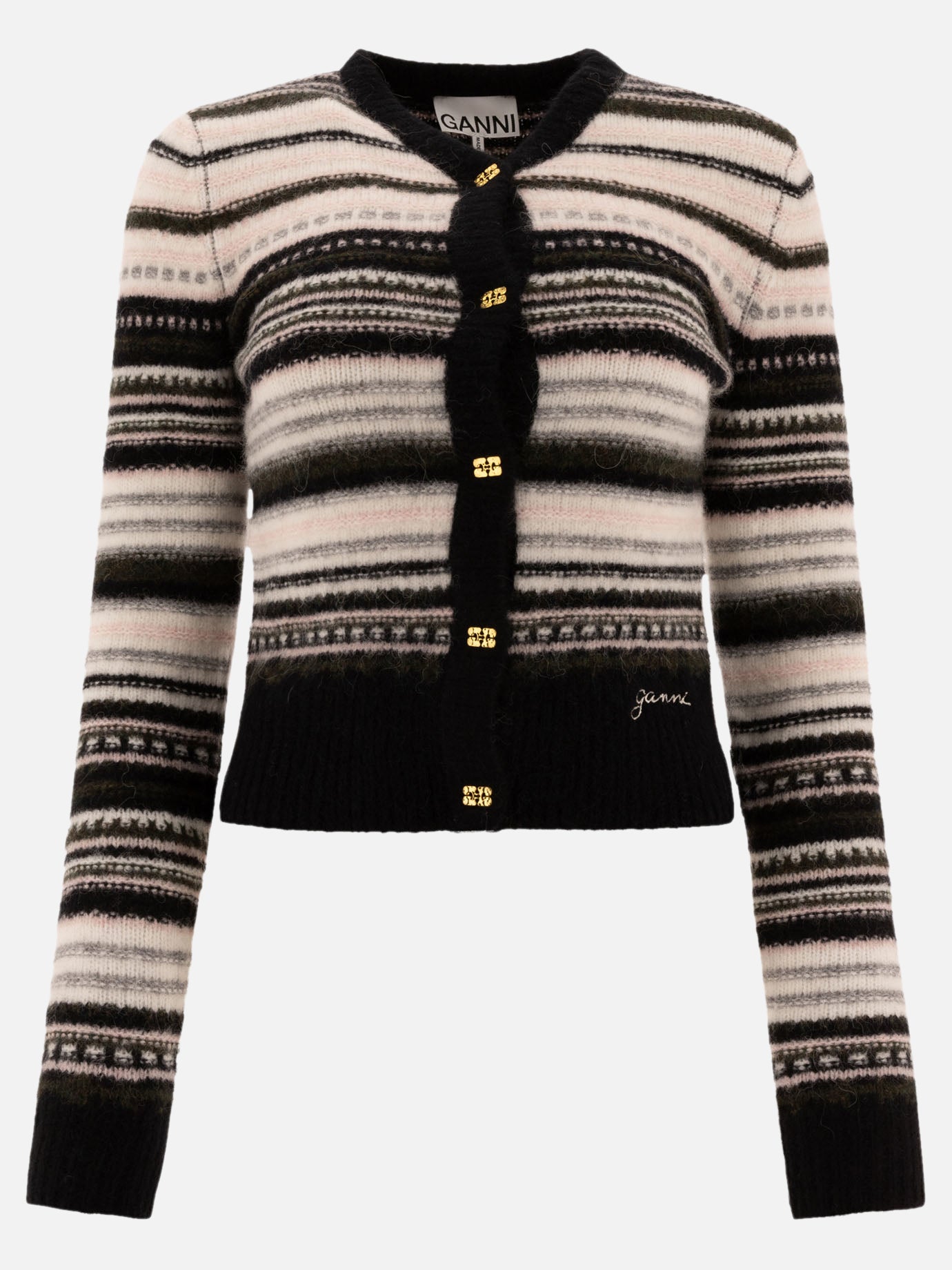 Ganni "Fair Isle" cardigan Black