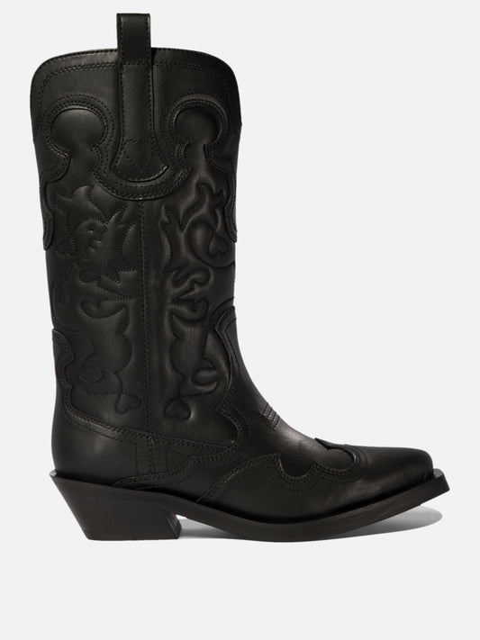 Cowboy 100% polyuretane - 100% rubber  Black - Ganni Women | PLP | VIETTI Online Store 
