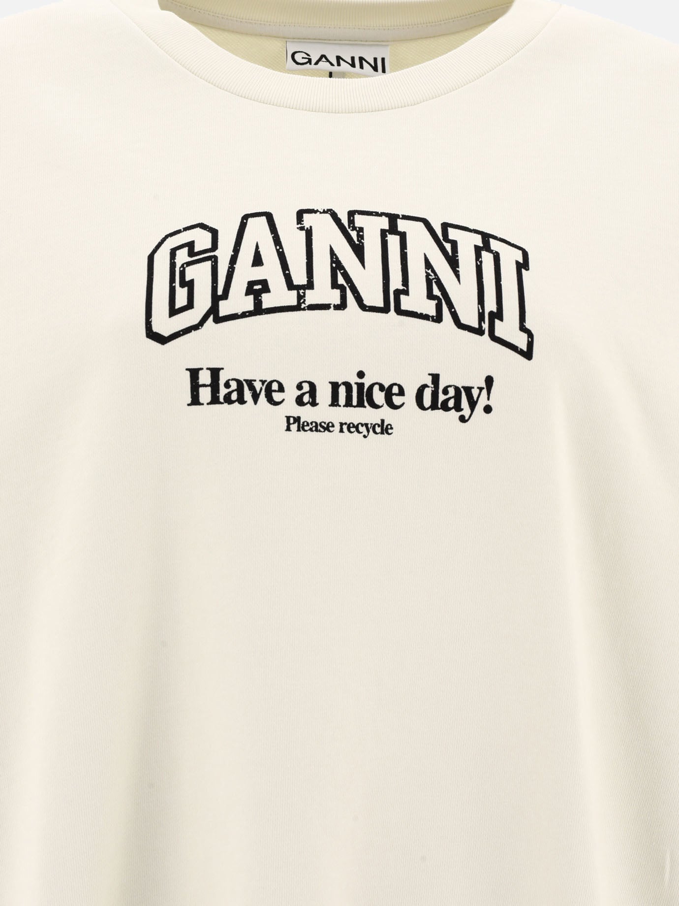 Ganni "Have a Nice Day" sweatshirt Beige