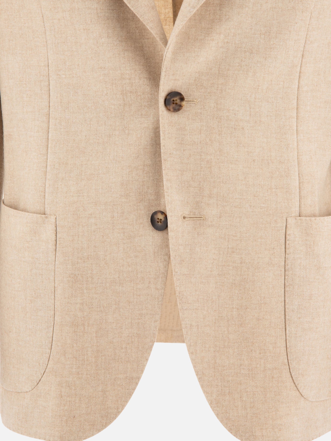 Lardini Single-breasted wool blend blazer Beige