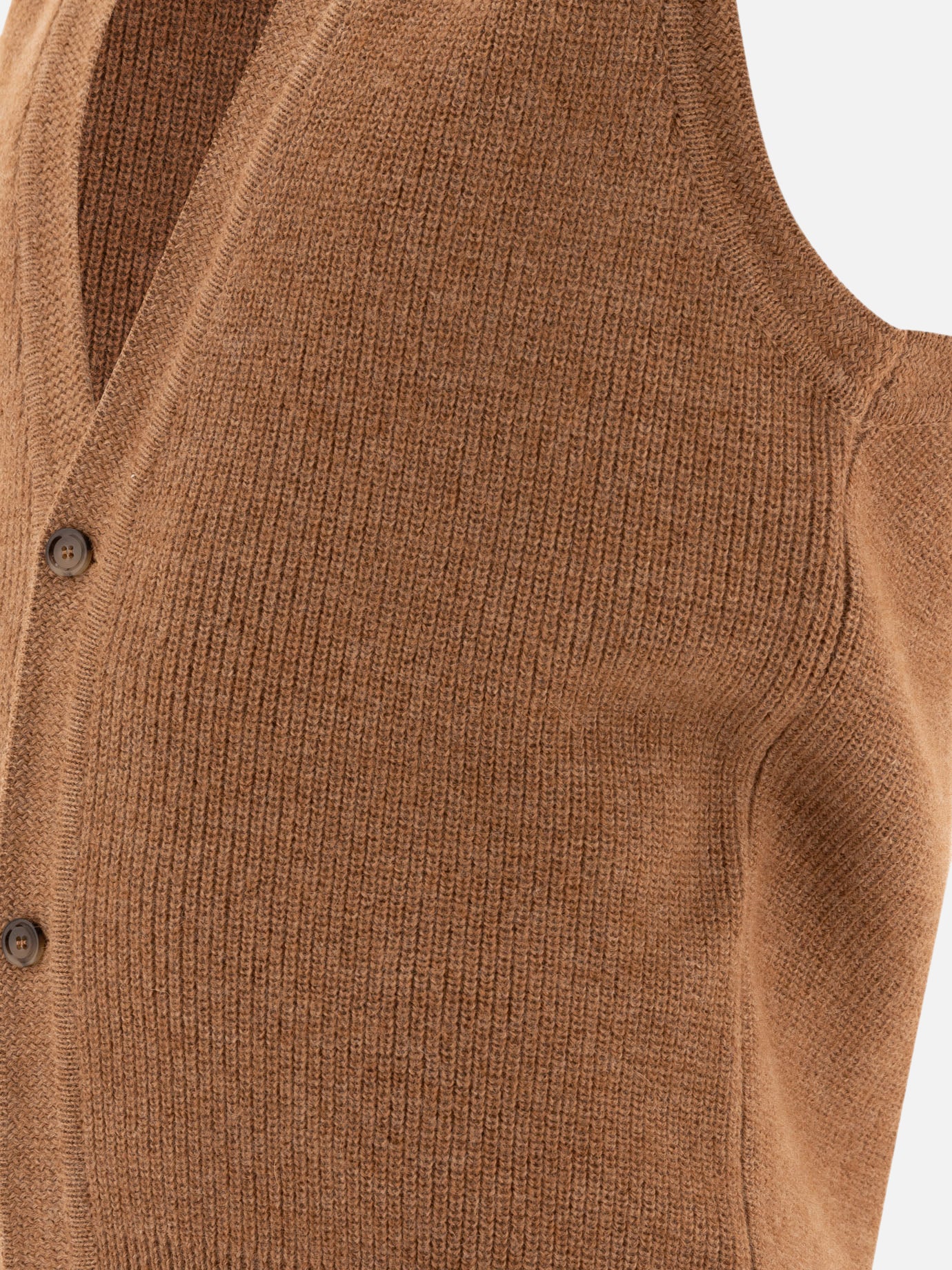 Lardini Wool and alpaca vest Brown