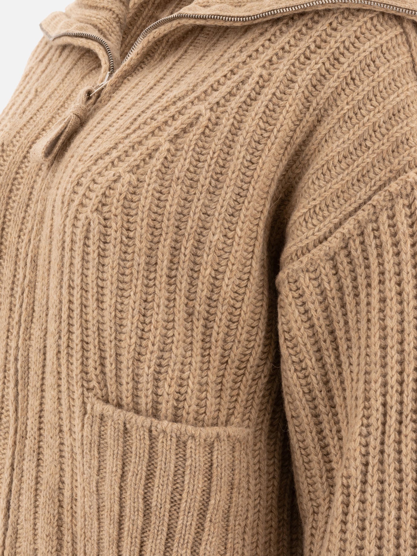 Lemaire Cardigan with trucker collar Beige