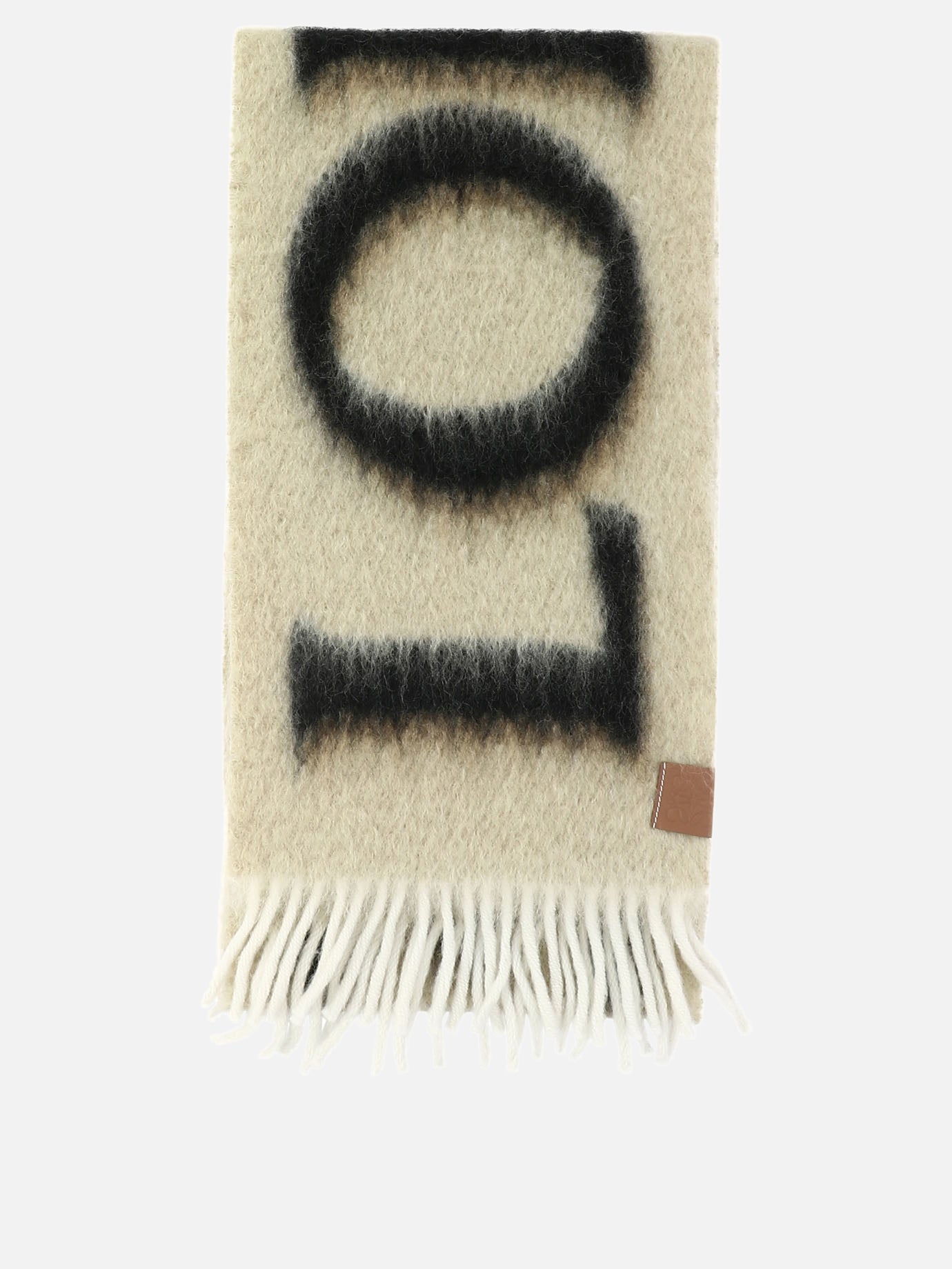 Fringed scarves 49% wool 47% mohair 4% polyamide  Beige - Loewe Men | PDP | VIETTI Online Store | thumbnail