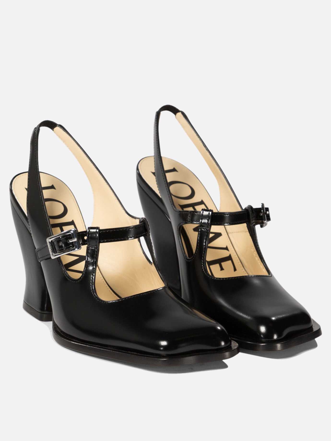 Décolleté slingback "Onda" in pelle di vitello spazzolata