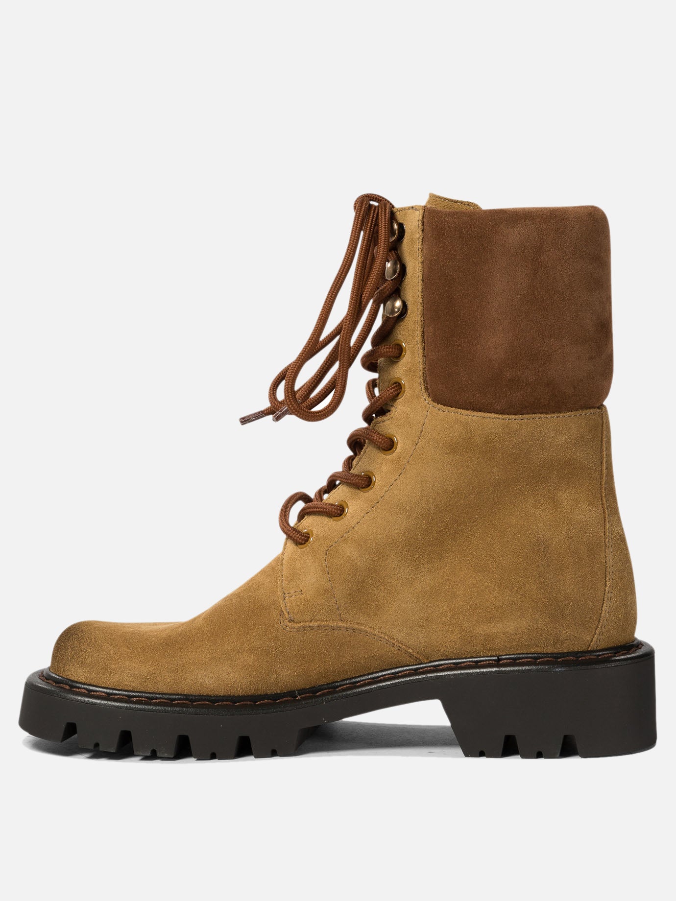 Loewe "Sierra" combat boot in suede Beige