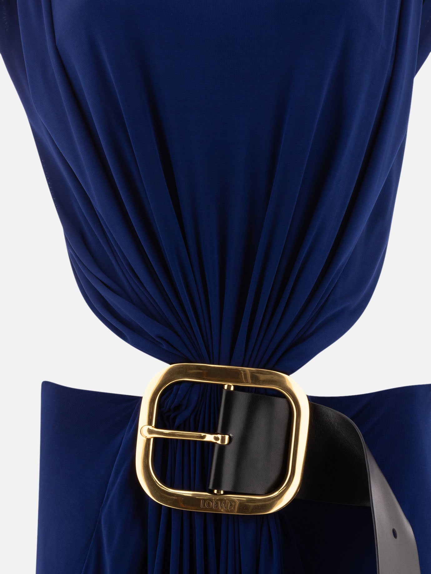 Loewe Draped dress in viscose Blue