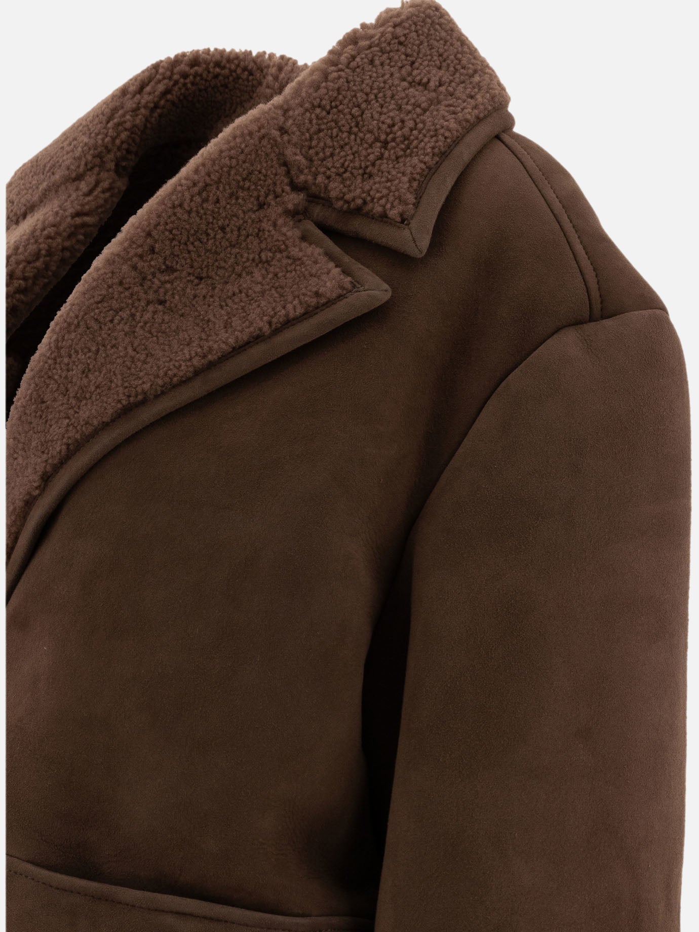 Shearling jackets Solid colour  Brown - Loulou Studio Women | PDP | VIETTI Online Store | Zoom-Modal_4
