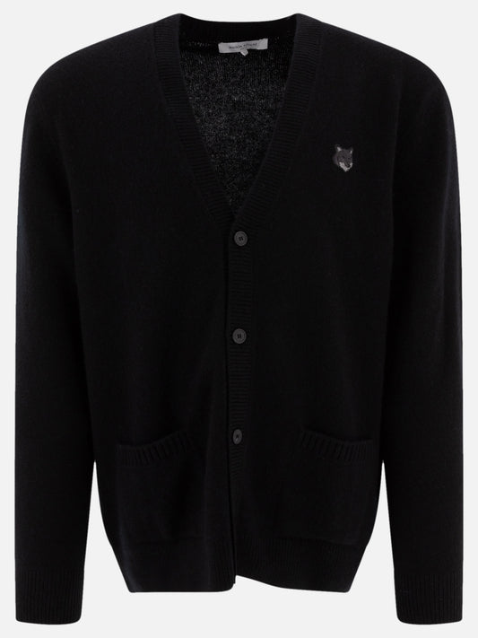 Maison Kitsuné "Bold Fox Head" cardigan Black