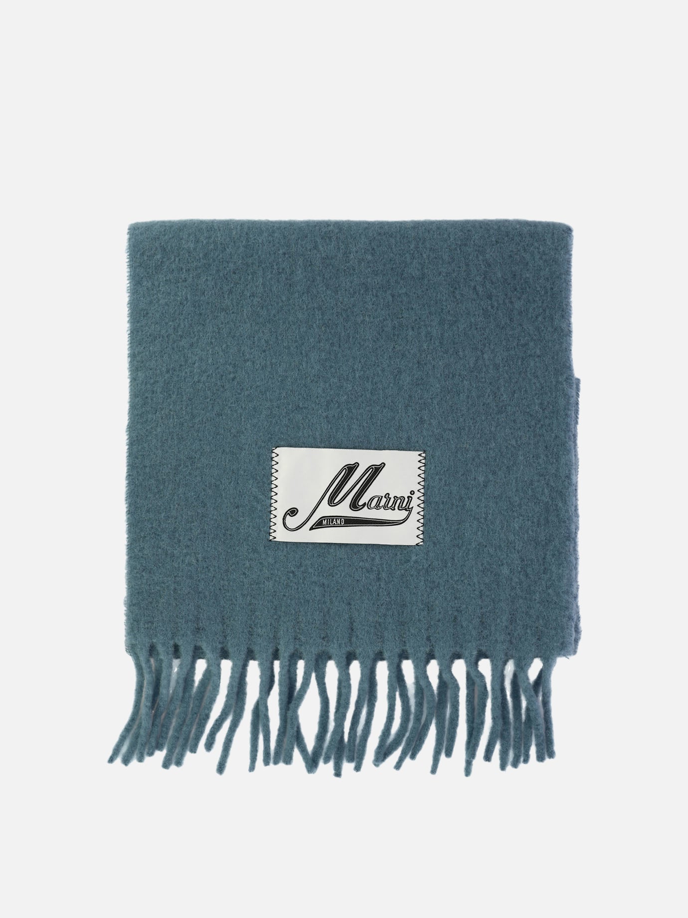 Scarf with logo patch