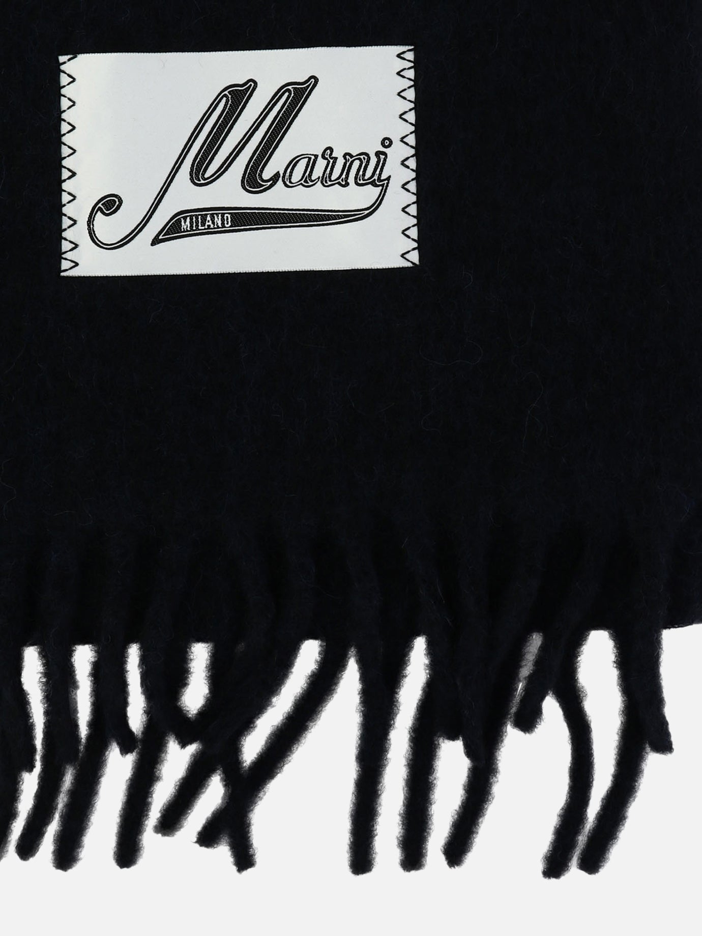 Scarf with logo patch