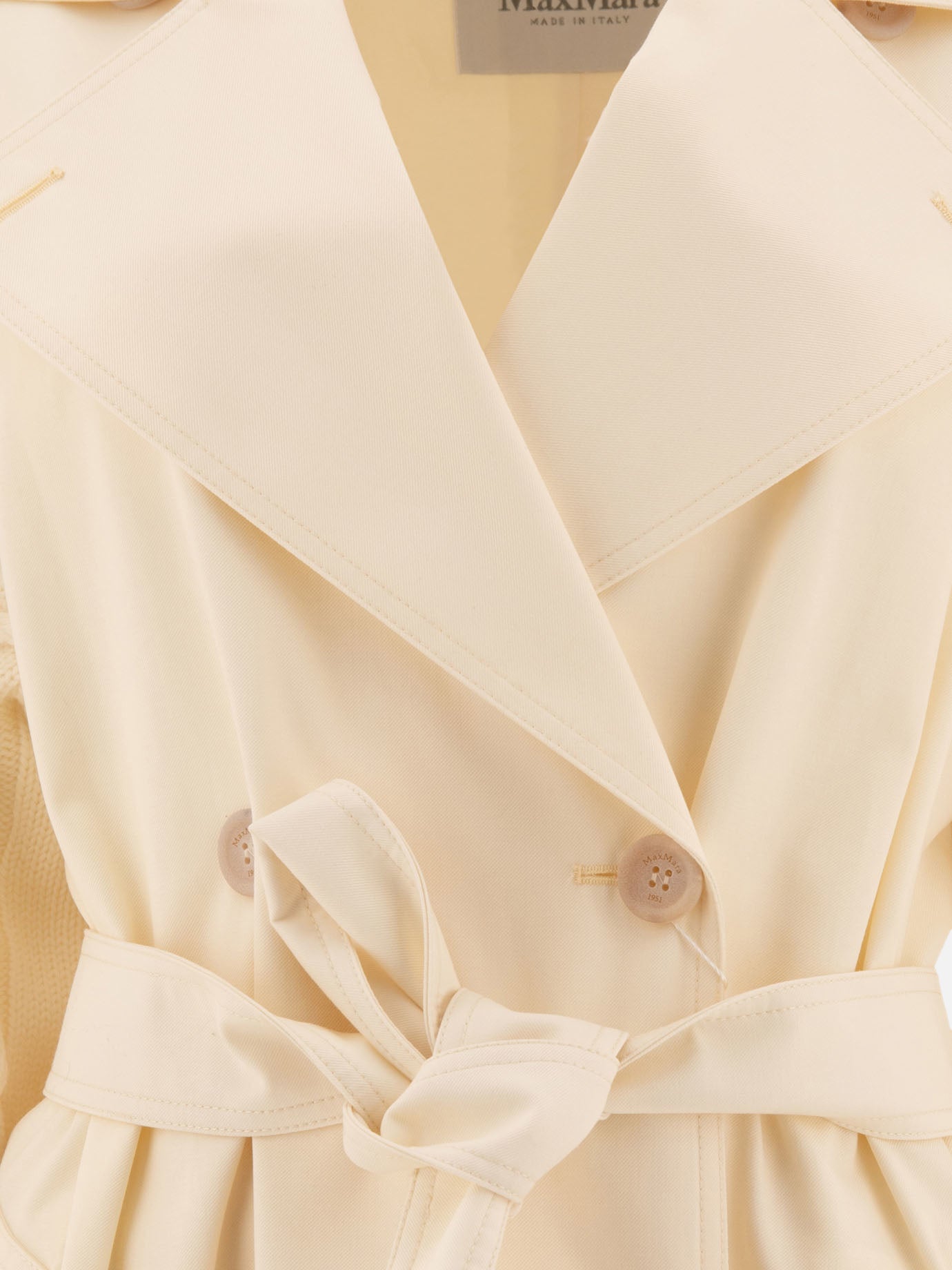Max Mara Trench in gabardina antigoccia &quot;Cicladi&quot; 11082876_40 White thumbnail_3