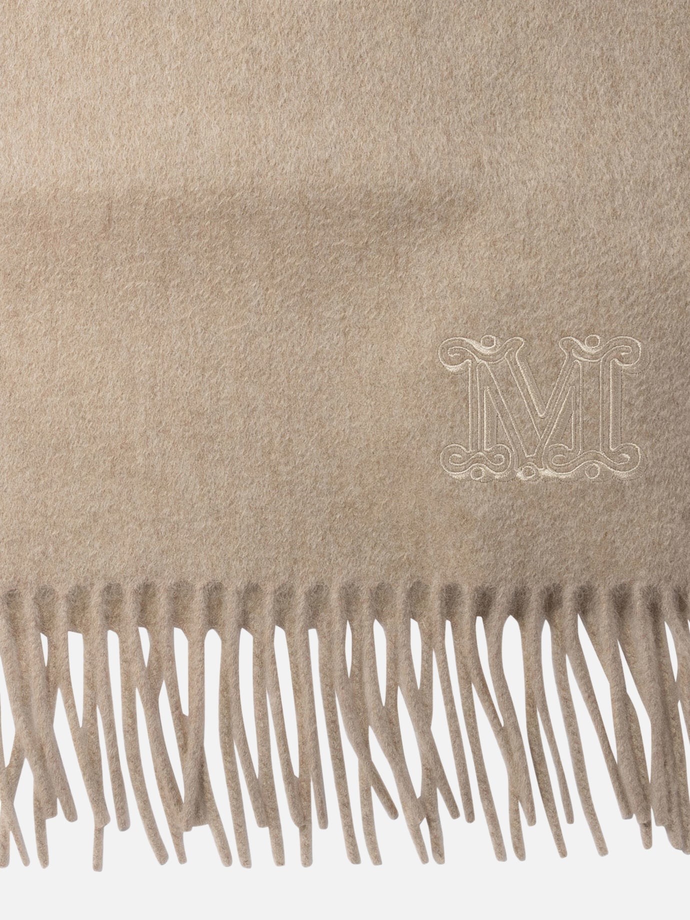 Max Mara Cashmere stole with embroidery Beige