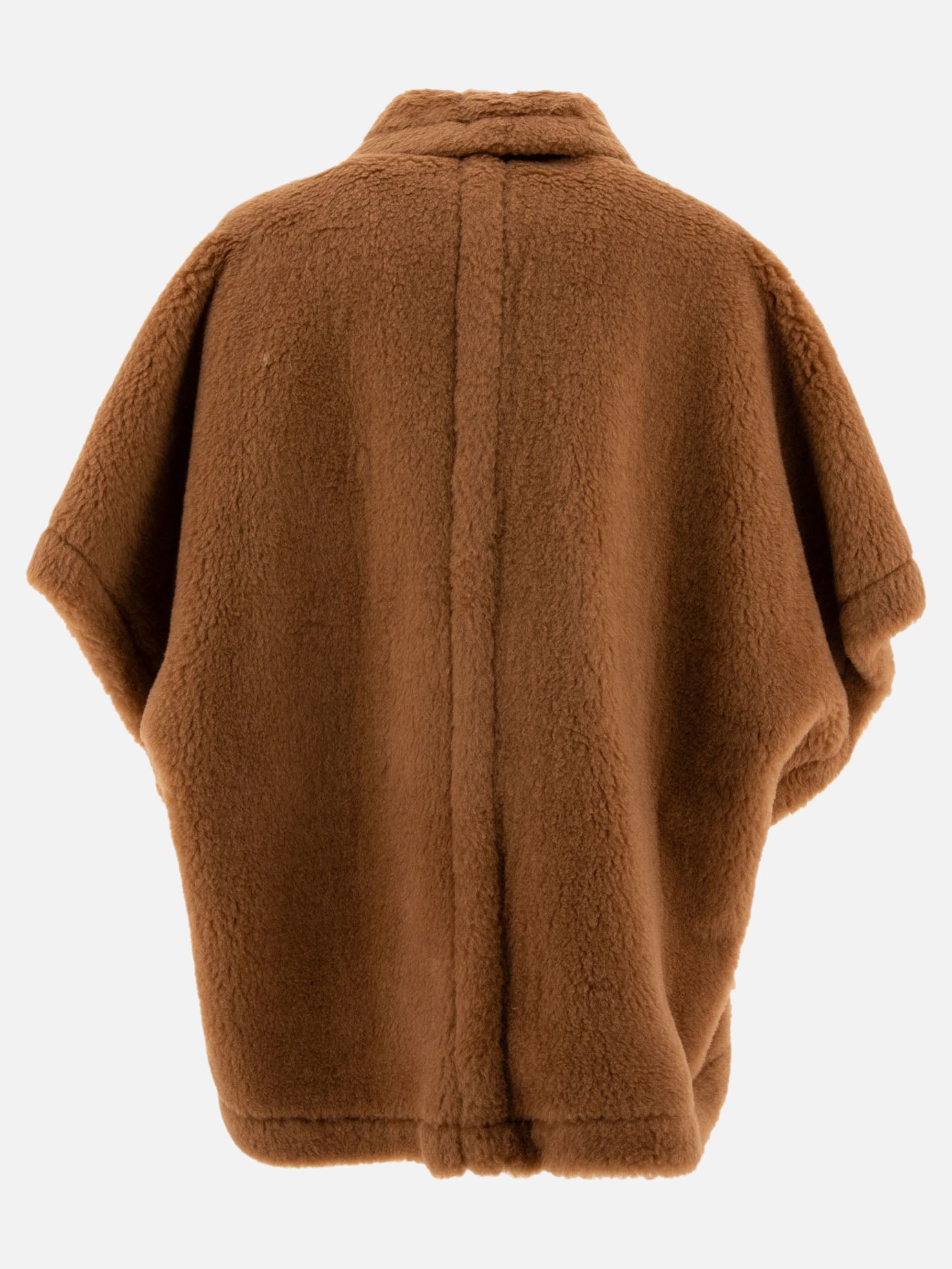 Max Mara Teddy fabric cape Brown