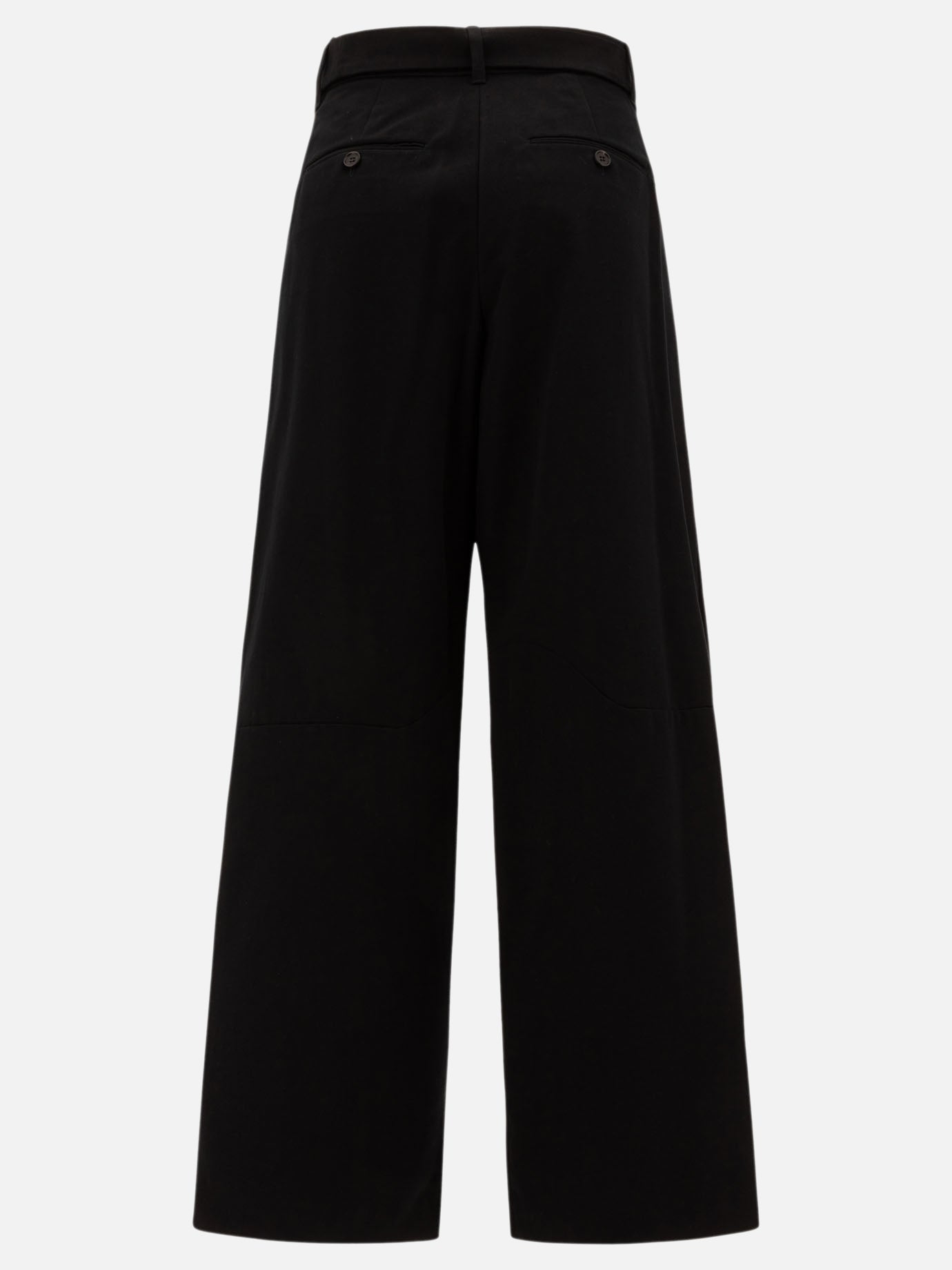 Max Mara S "Dina" wide gabardine trousers Black