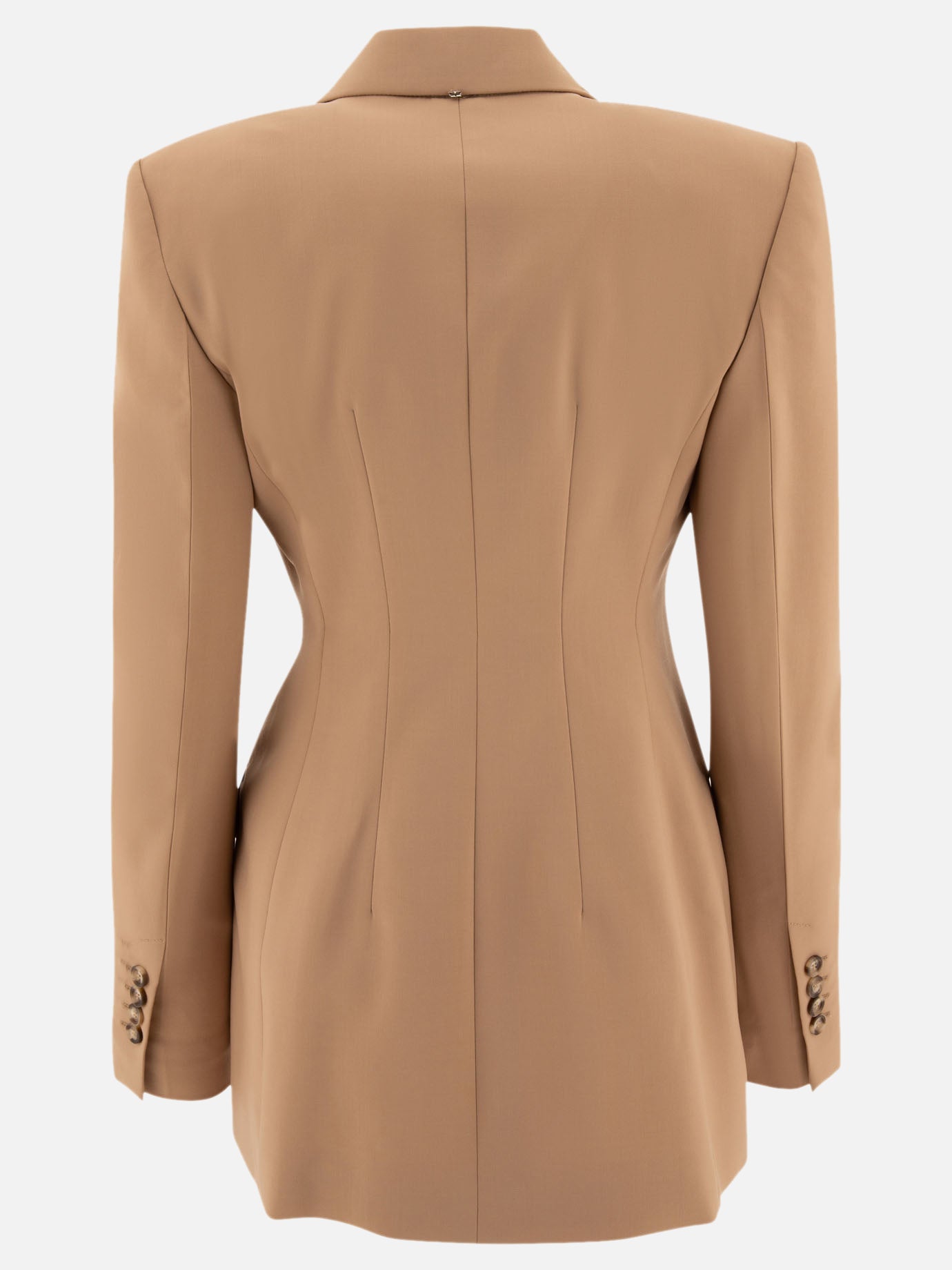 Max Mara Sportmax "Adamo" wool stretch double-breasted blazer Beige