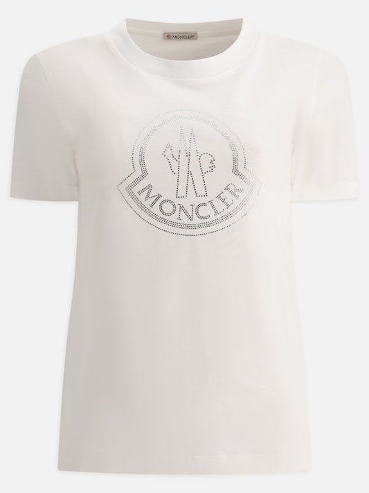 T-shirt con logo cristalli