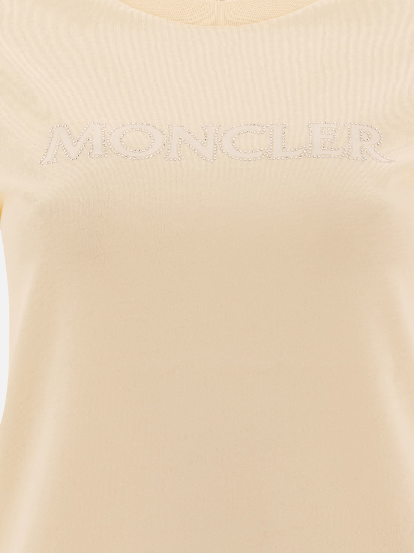 Moncler T-shirt with crystals Beige