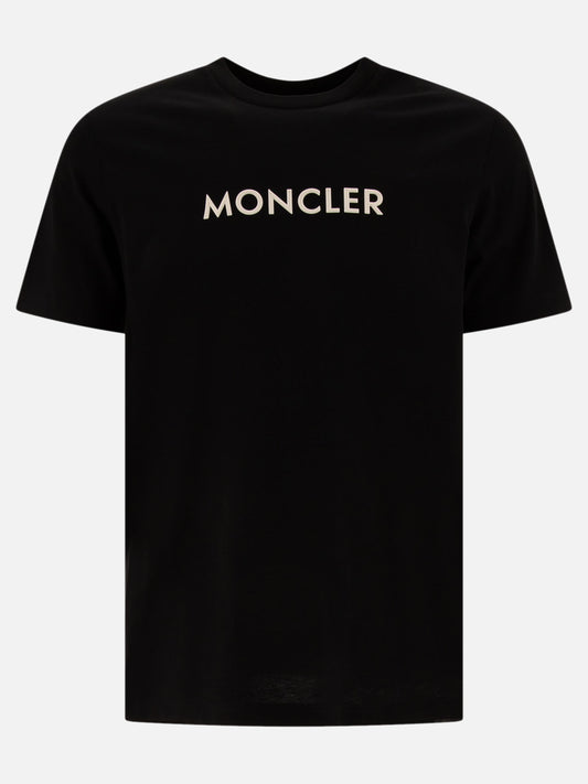 Moncler T-shirt with rubberised logo Black