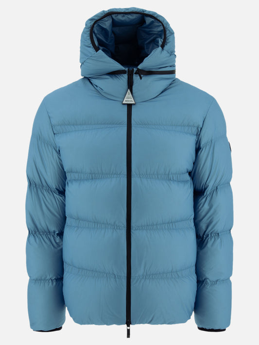 Down jackets Solid colour  Light blue - Moncler Men | PLP | VIETTI Online Store 
