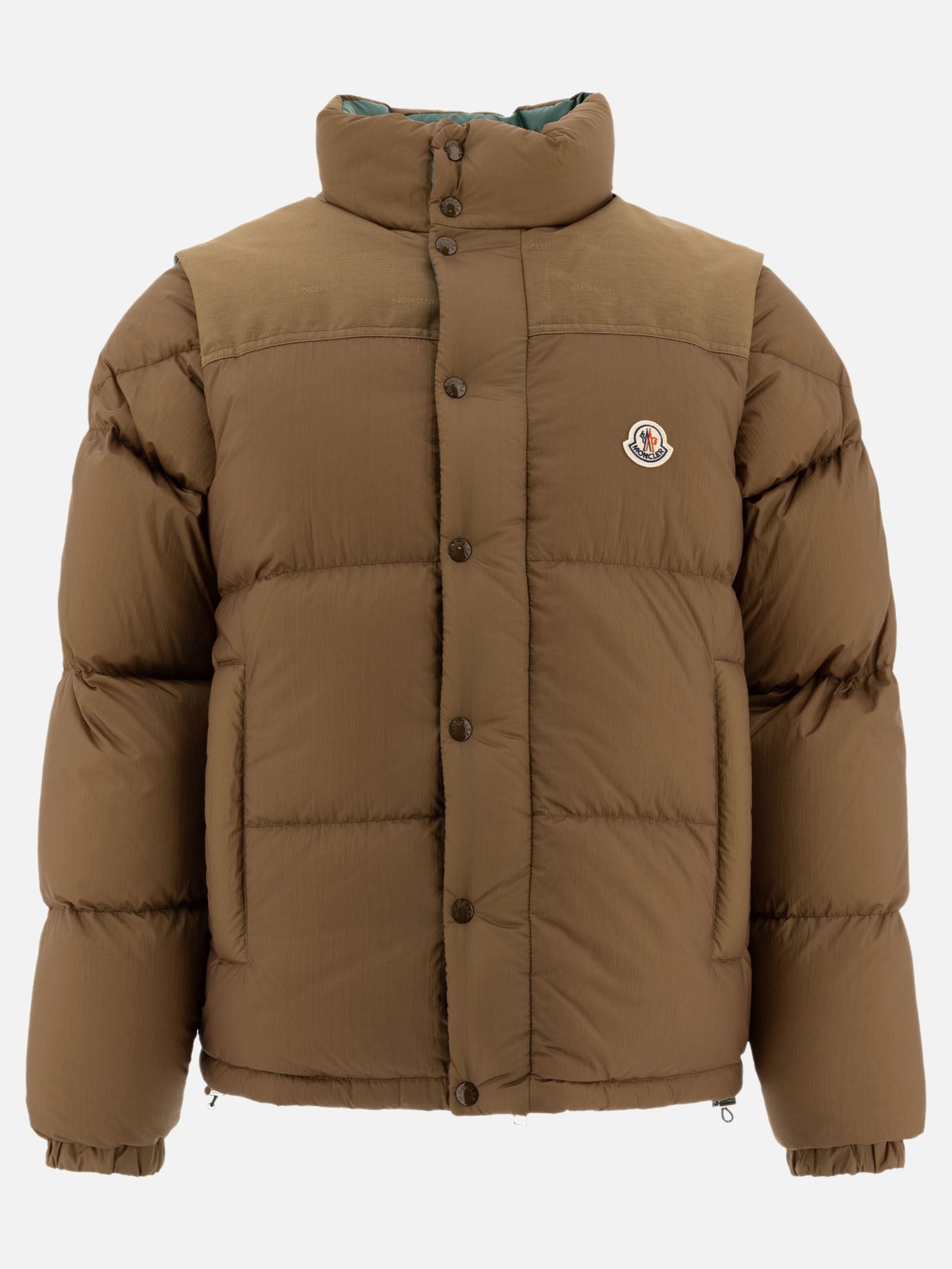 Down jackets Solid colour  Brown - Moncler Men | PDP | VIETTI Online Store | thumbnail