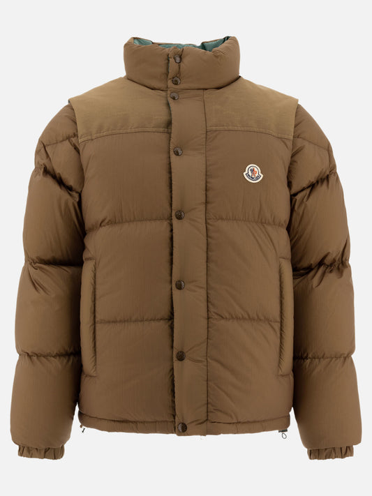 Down jackets Solid colour  Brown - Moncler Men | PLP | VIETTI Online Store 

