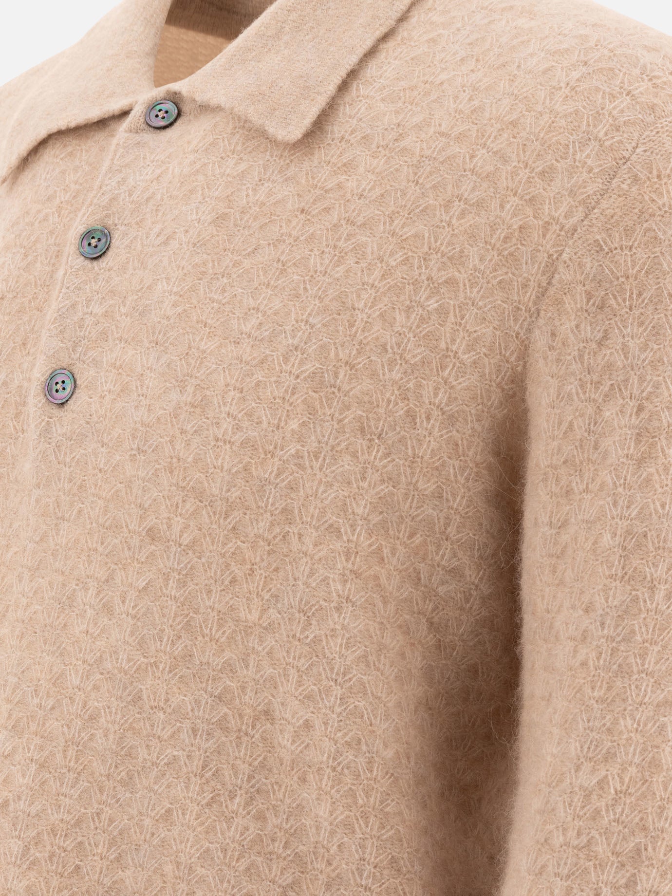 NN.07 "Alfie" alpaca-blend polo sweater Beige