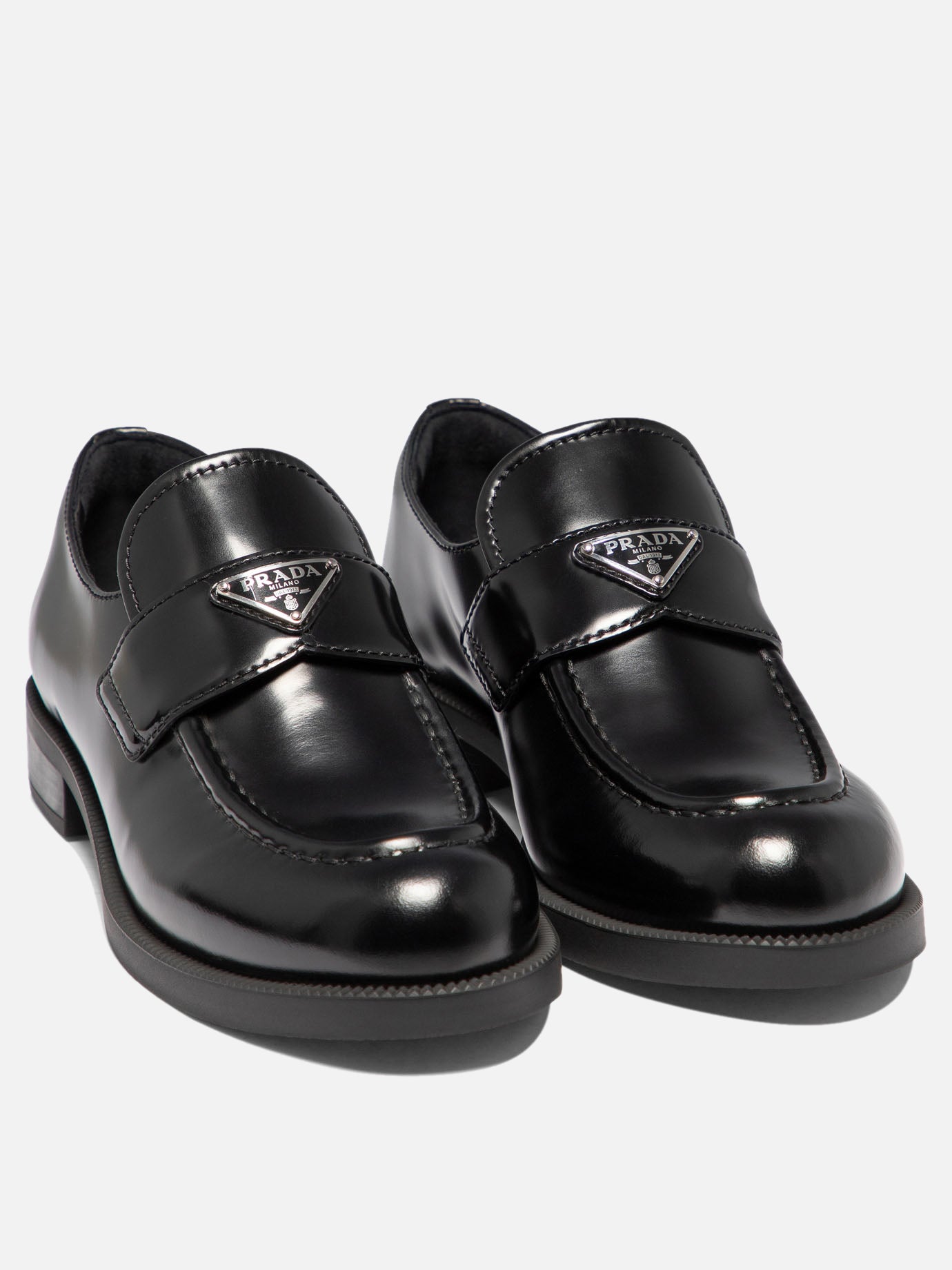 Brushed leather loafers