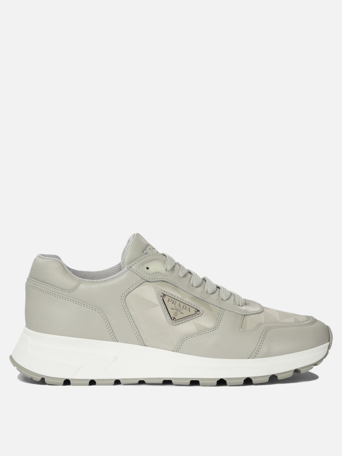 Prada "Prax 01" leather and Re-Nylon sneakers Grey