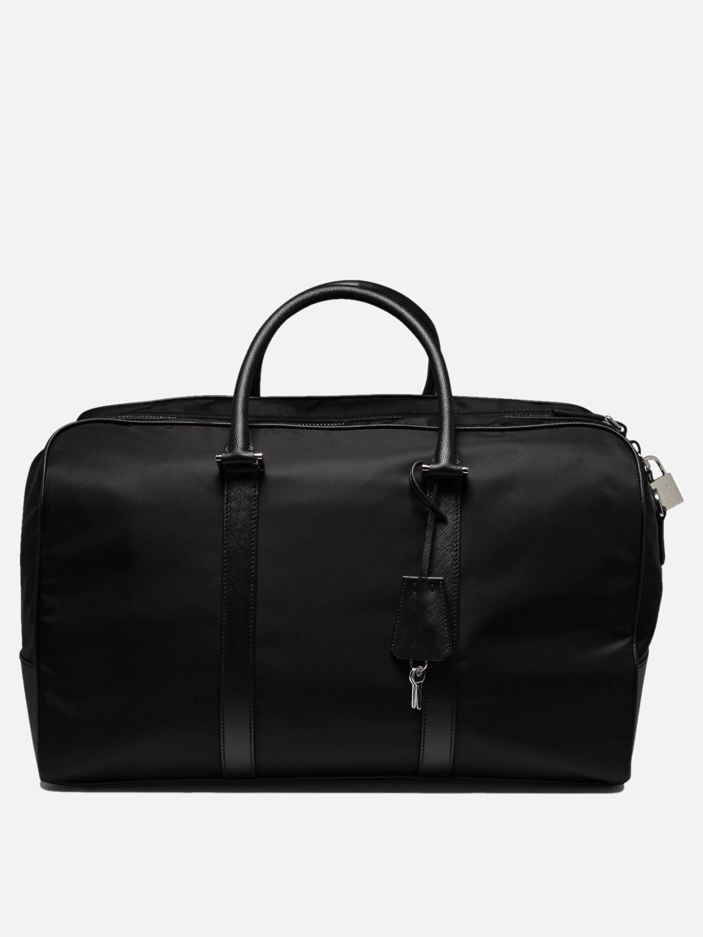 Prada Re-Nylon and Saffiano leather duffel bag Black