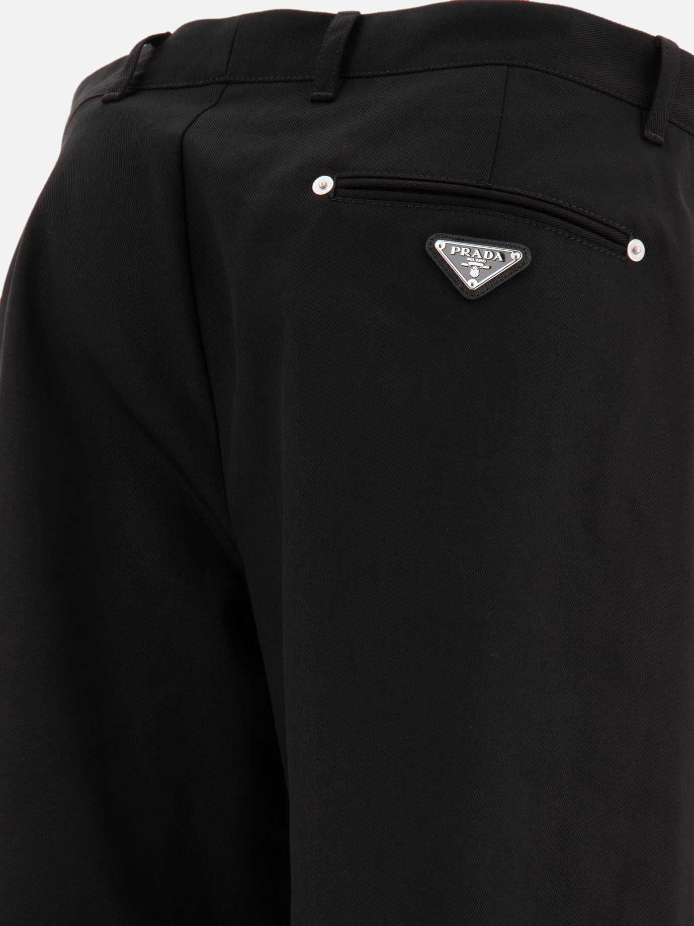 Prada Trousers with triangle logo Black