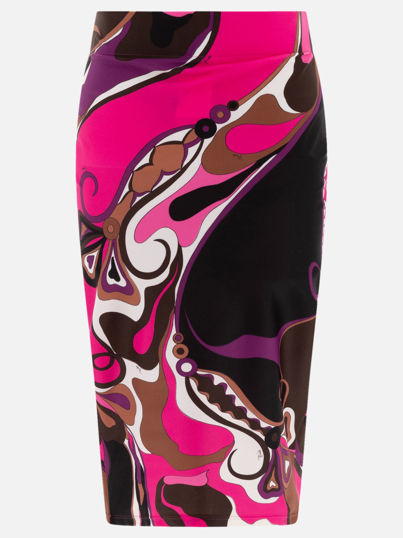 Orchidee-print pencil skirt