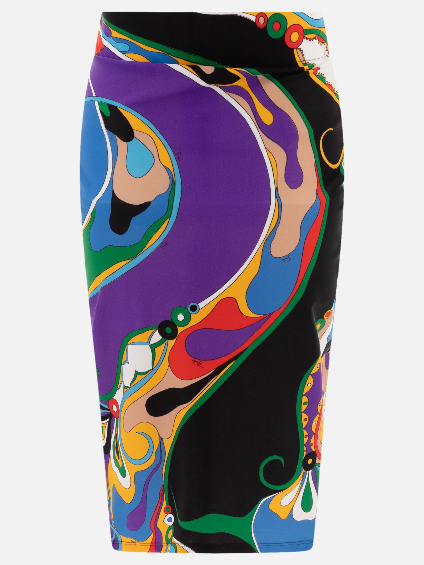 Orchidee-print pencil skirt