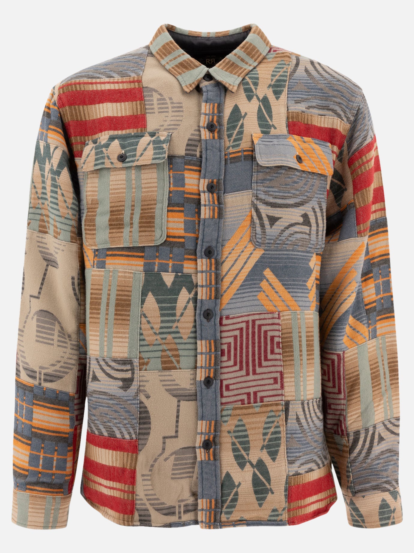 RRL by Ralph Lauren Patchwork jacquard shirt Beige