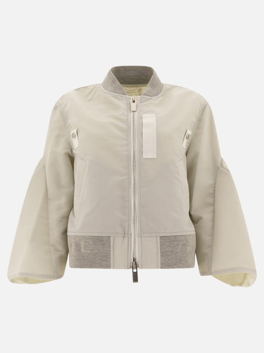 Sacai Nylon cropped bomber jacket Grey