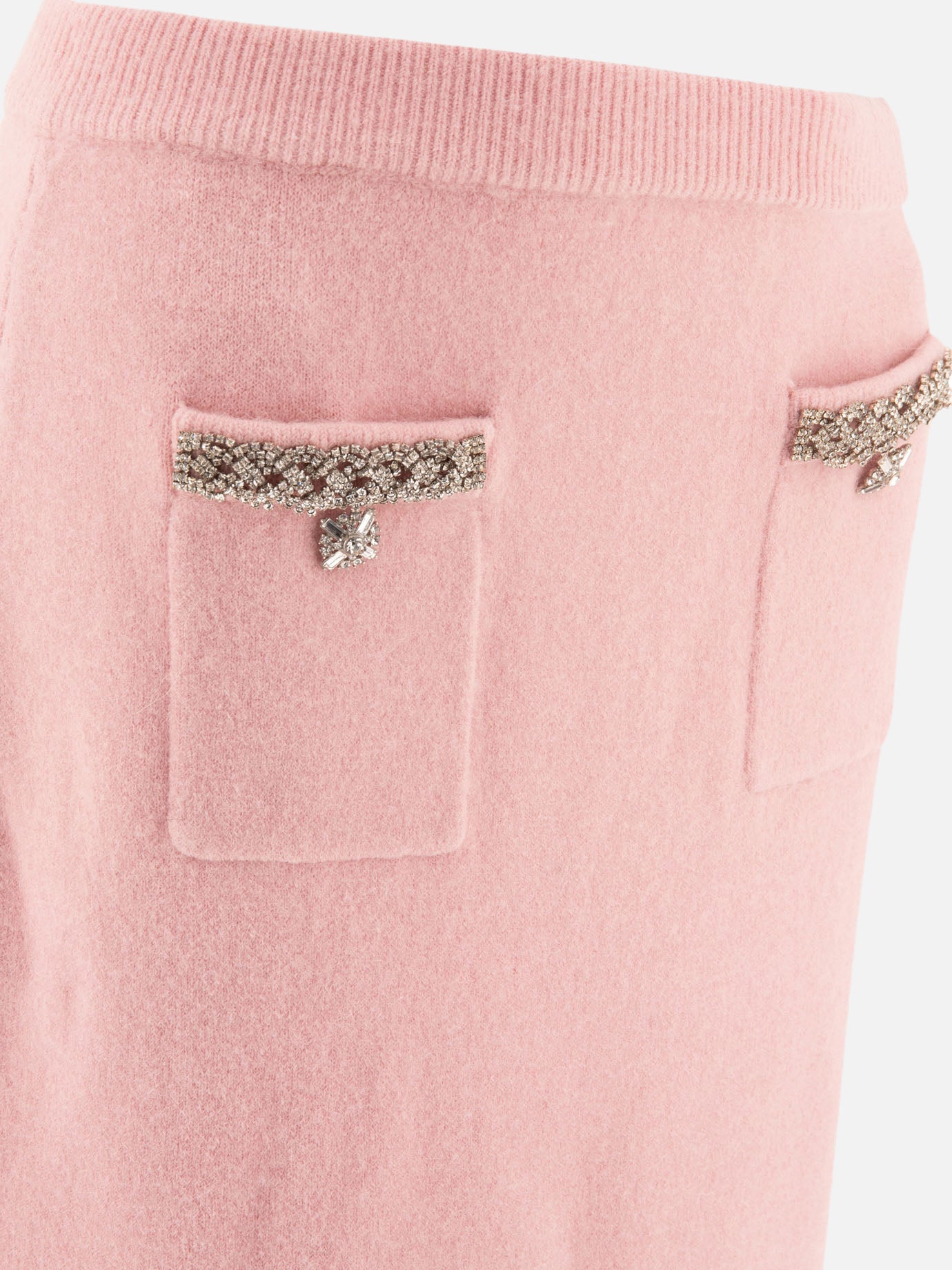 Self-portrait Embellished midi skirt Pink