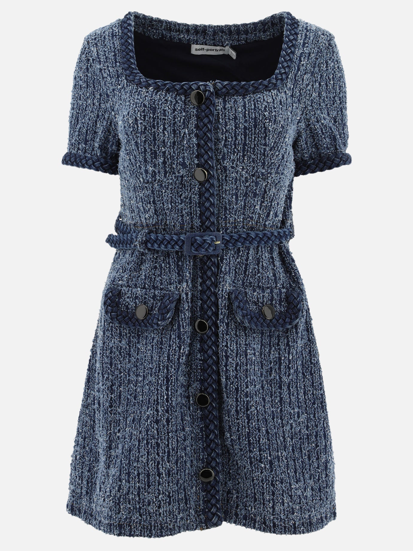 Textured denim dress