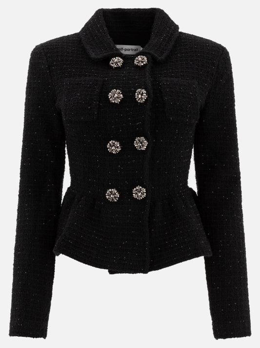 Blazers Solid colour  Black - Self-portrait Women | PLP | VIETTI Online Store 
