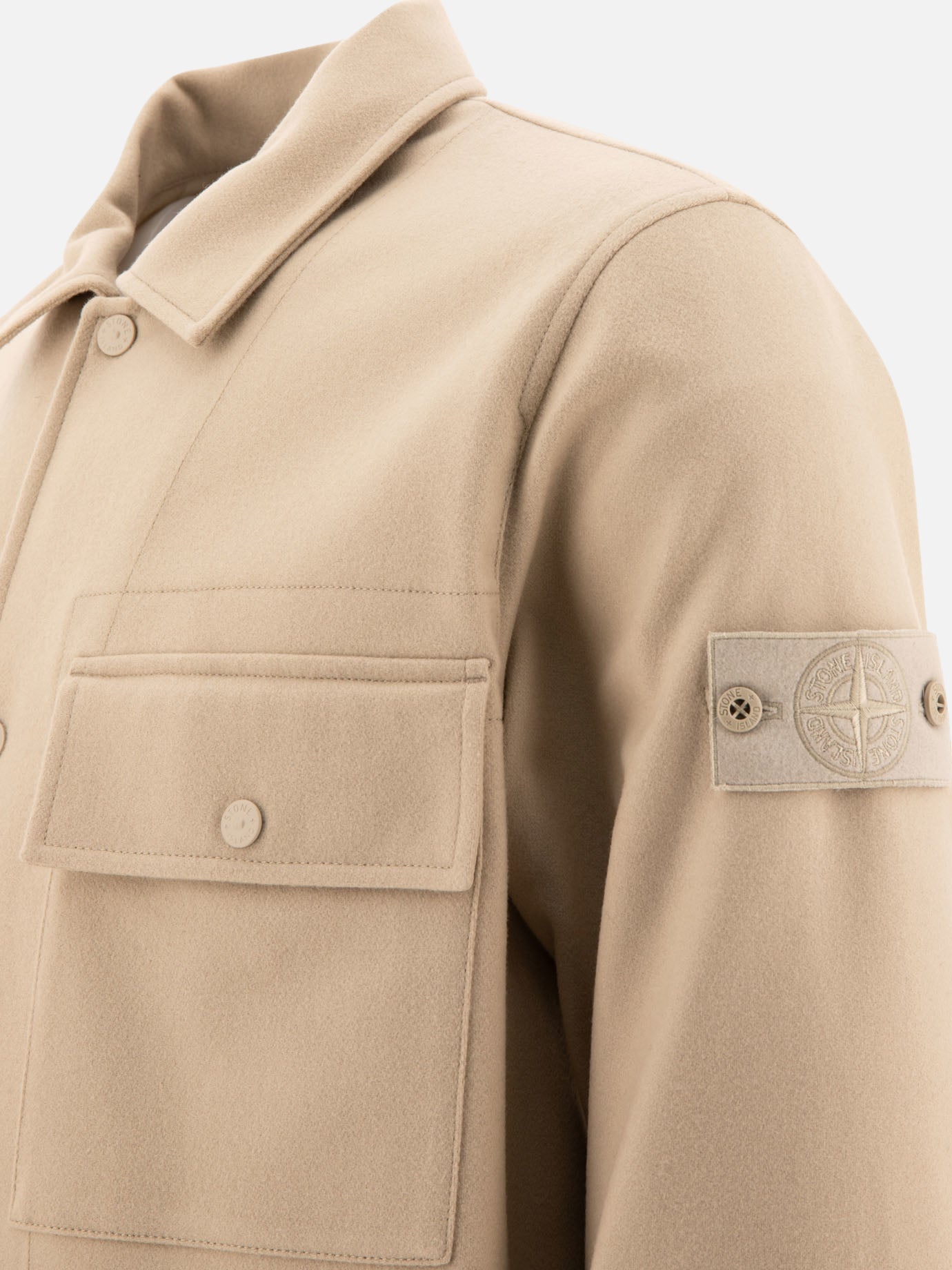 Overshirt jackets Solid colour  Beige - Stone Island Men | PDP | VIETTI Online Store | thumbnail_4